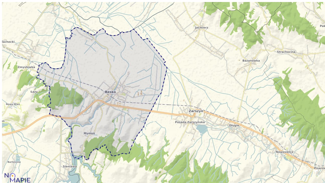 Mapa obszarów ochrony przyrody Beska